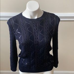 LAUREN Ralph Lauren Navy Cable Knit Sweater Sz: S